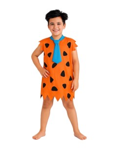 Costume di cavernicolo arancione - di alta qualità, ideale per il carnevale, feste a tema ed eventi speciali.